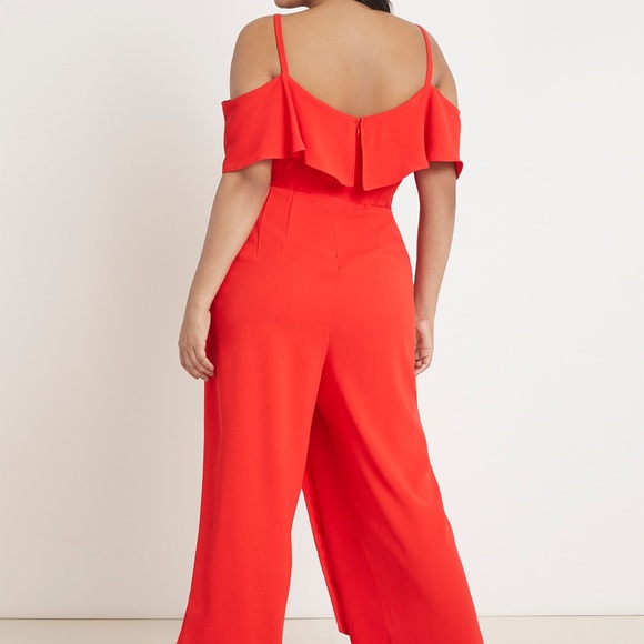 Eloquii Red Ruffle Wrap Jumpsuit 20 - NWT - Picture 2 of 7